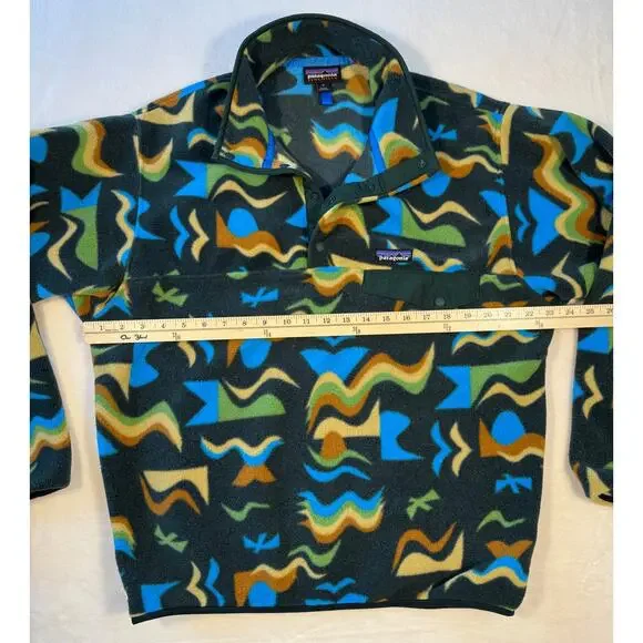 Patagonia Synchilla Arctic Collage Northern Green Fleece Pullover M - Picture 12 of 15